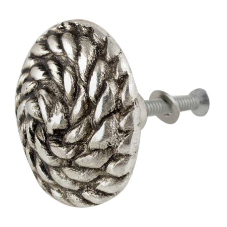 Round Rope Antique Silver Aluminium Cabinet Knob